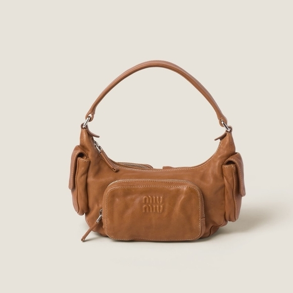 Miu Miu Handbags - Miu Miu Nappa Pocket Bag Camel